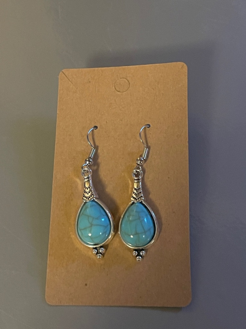 Blue silver dangle earrings